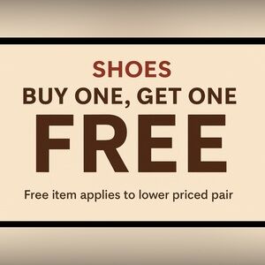 BUY ONE GET ONE FREE ALL SHOES